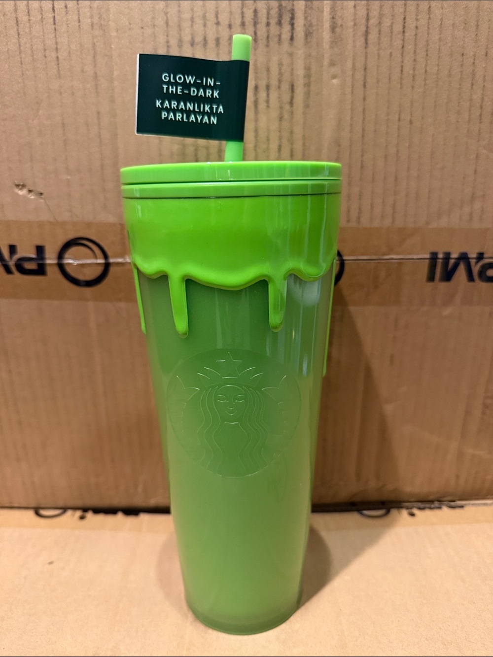 Starbucks Neon Green Drip Tumbler with Straw